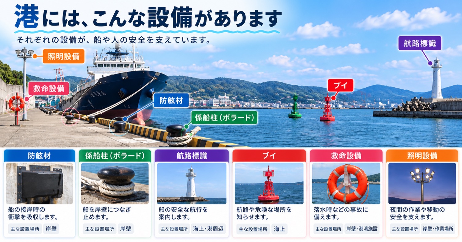 港には、こんな設備があります