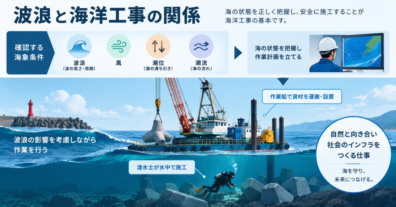 波浪と海洋工事の関係